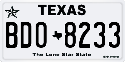 TX license plate BDO8233
