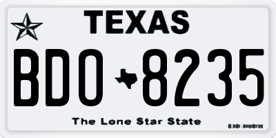 TX license plate BDO8235