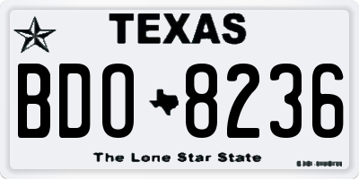 TX license plate BDO8236