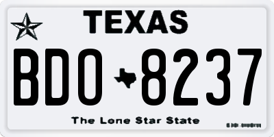 TX license plate BDO8237