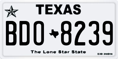TX license plate BDO8239