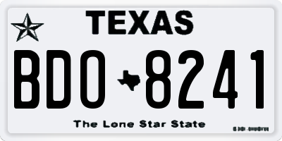 TX license plate BDO8241