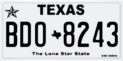 TX license plate BDO8243