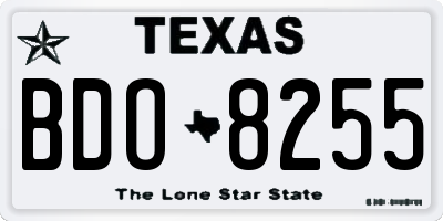 TX license plate BDO8255