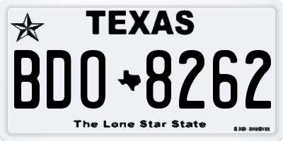 TX license plate BDO8262
