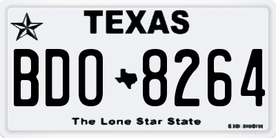 TX license plate BDO8264