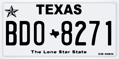 TX license plate BDO8271