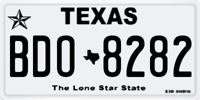 TX license plate BDO8282