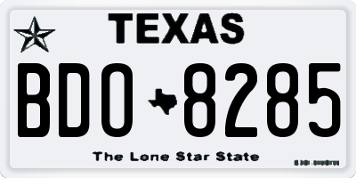 TX license plate BDO8285