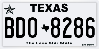 TX license plate BDO8286