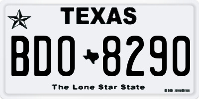 TX license plate BDO8290