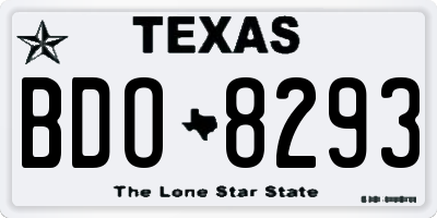TX license plate BDO8293