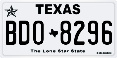 TX license plate BDO8296