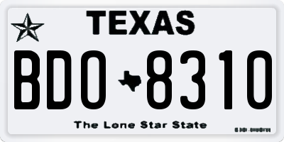 TX license plate BDO8310