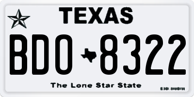 TX license plate BDO8322