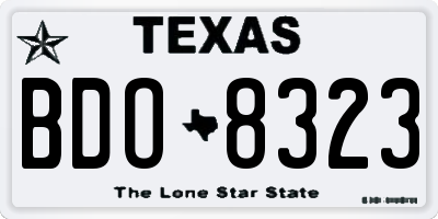 TX license plate BDO8323