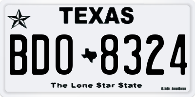 TX license plate BDO8324