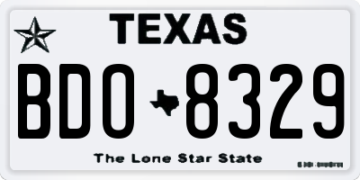 TX license plate BDO8329