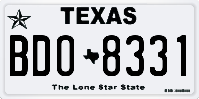 TX license plate BDO8331