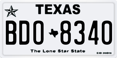 TX license plate BDO8340