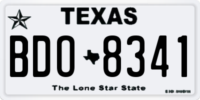 TX license plate BDO8341