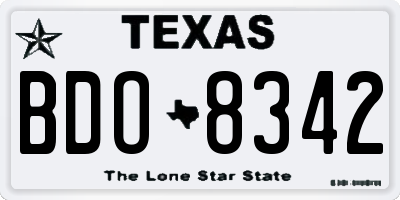 TX license plate BDO8342