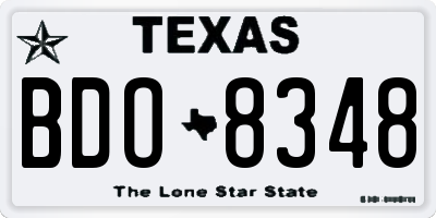 TX license plate BDO8348