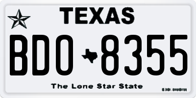 TX license plate BDO8355