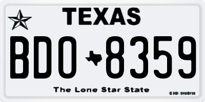 TX license plate BDO8359