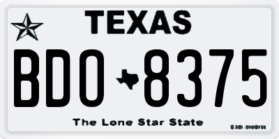 TX license plate BDO8375