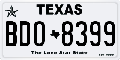 TX license plate BDO8399