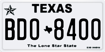 TX license plate BDO8400