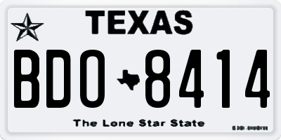 TX license plate BDO8414