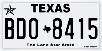 TX license plate BDO8415