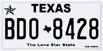 TX license plate BDO8428