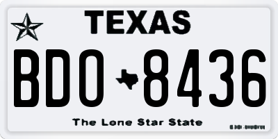 TX license plate BDO8436