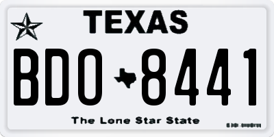 TX license plate BDO8441