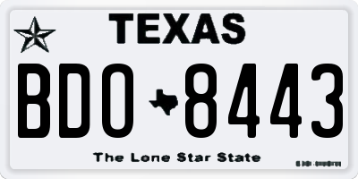 TX license plate BDO8443