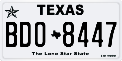 TX license plate BDO8447