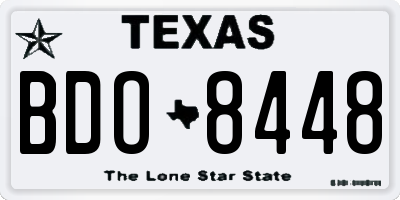 TX license plate BDO8448