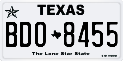 TX license plate BDO8455