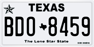 TX license plate BDO8459