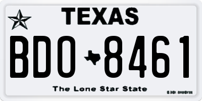 TX license plate BDO8461