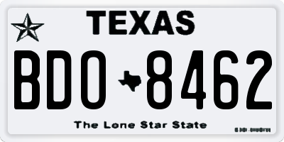 TX license plate BDO8462