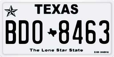 TX license plate BDO8463
