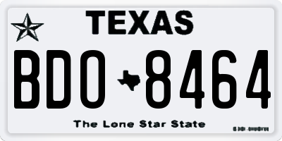 TX license plate BDO8464
