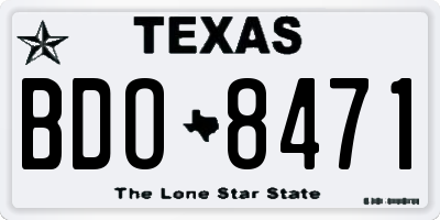 TX license plate BDO8471