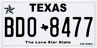 TX license plate BDO8477