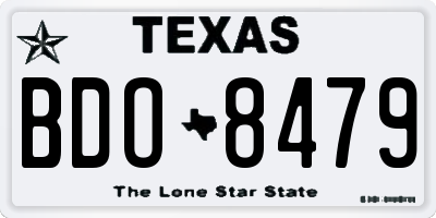 TX license plate BDO8479
