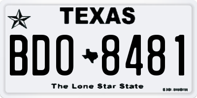 TX license plate BDO8481